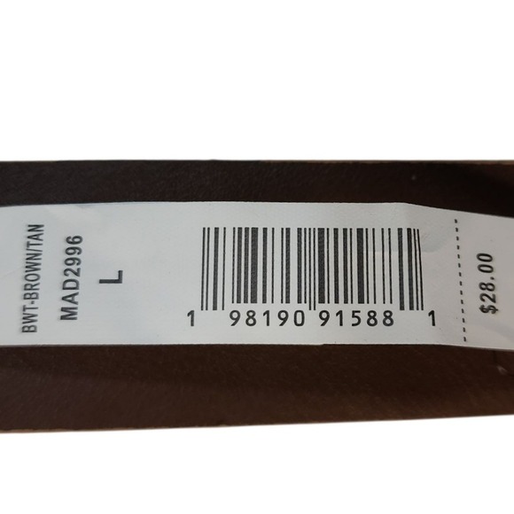 NWT Madden Girl Tan Boho Floral Embossed Oval Buckle Belt Women's Size Large - Picture 5 of 6